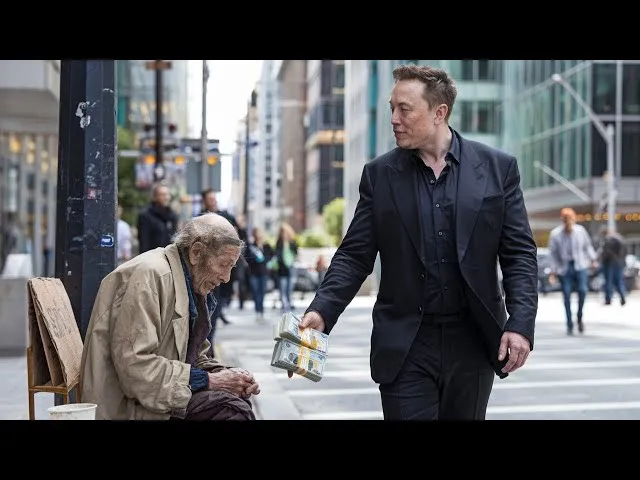 Elon Musk spends money to challenge a beggar on the street and the unexpected ending