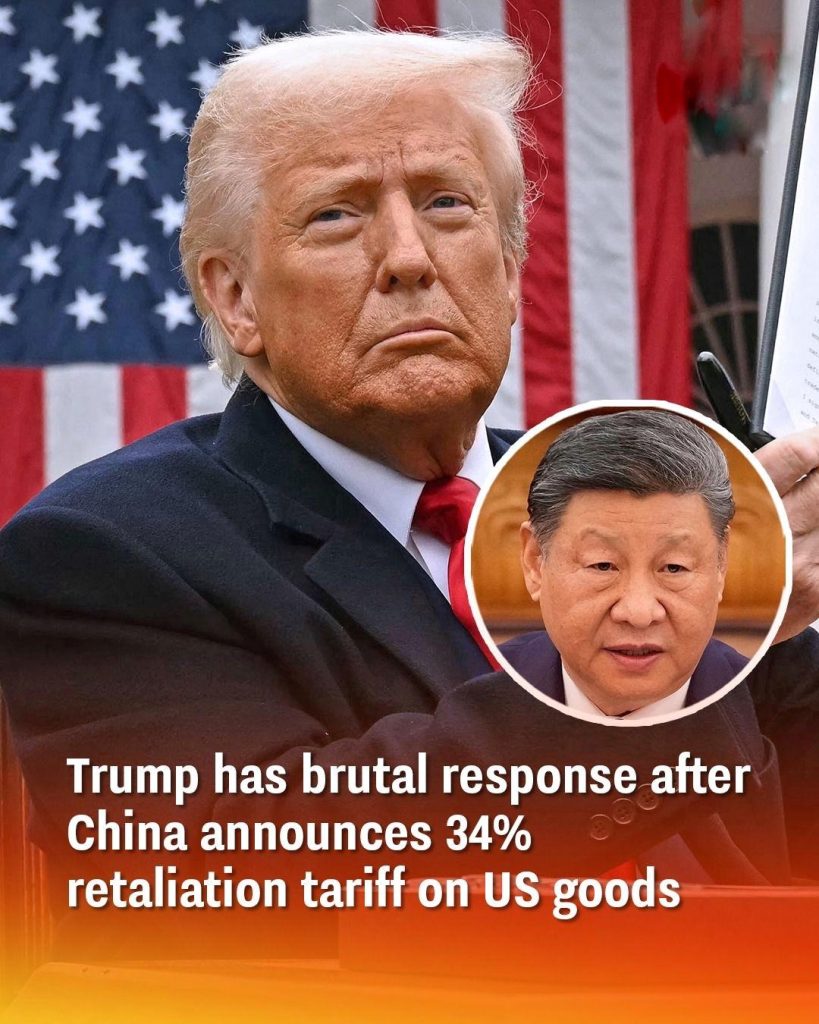 Trump has brutal response after China announces 34% retaliation tariff on US goods