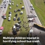 Multiple kids trapped in wreckage after school bus rolls over on way back from field trip