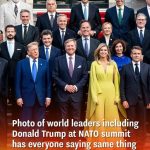 Image of global leaders featuring Donald Trump at NATO meeting has people making identical observation