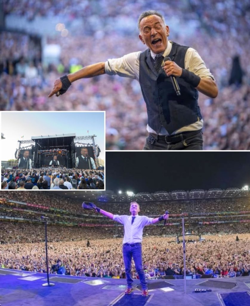 He’s 74, Drenched in Sweat, and Refusing to Slow Down— Bruce Springsteen Didn’t Just Play Croke Park, He Set It on Fire. For three unstoppable hours, The Boss unleashed a musical storm—“The River,” “Born to Run,” *“Rainy Night in Soho”—*each song delivered not as a memory, but as a rebirth. His voice roared like thunder, his boots pounded like war drums, and 80,000 fans clutched their hearts, realizing they weren’t just at a concert… They were inside history. Tears fell. Voices cracked. And when Bruce refused to say goodbye, one thing became clear: Legends don’t retire—they ignite