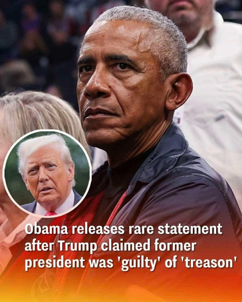 Obama breaks silence with rare statement after Trump levels âtreasonâ accusations