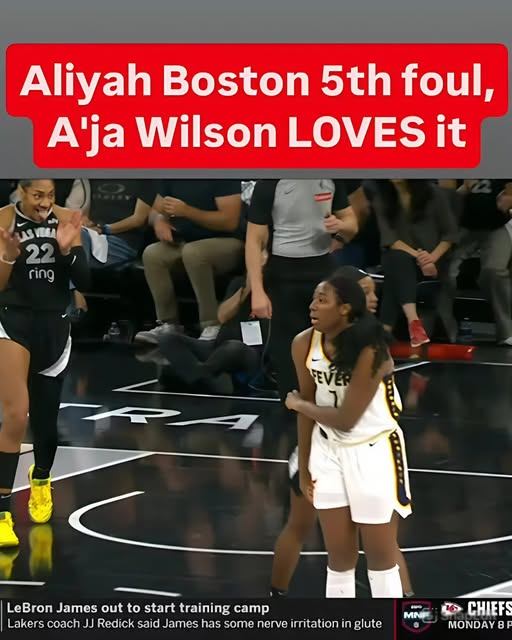 👀 A’ja Wilson LOVES Aliyah Boston’s 5th foul | WNBA playoffs basketball Indiana Fever