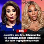 🔥 Jeanine Pirro stunned viewers when she tore into Serena Williams, dismissing her hotel boycott over cotton décor as “beyond absurd.” With sharp sarcasm, Pirro pointed out: “You’re dressed head to toe in cotton, yet suddenly it’s offensive?” The studio gasped — but it wasn’t the jab itself that lit the fuse. What Pirro revealed in the very next breath sent shockwaves across the country…