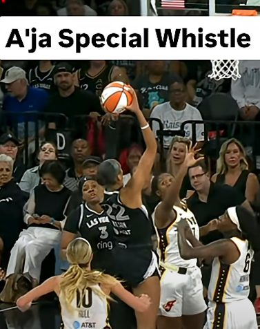 👀 A’ja SPECIAL WHISTLE Wilson gets away with SHOVE in back, then TRAVEL | WNBA playoffs basketball