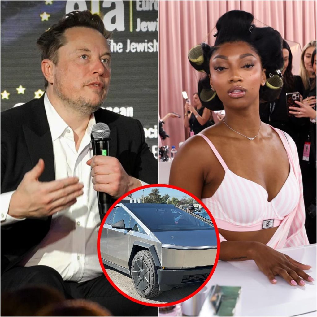 🚨10 MINUTES AGO: Elon Musk spent $100 million to invite Angel Reese to promote Tesla Cybertruck – But she responded with 10 words that left Elon speechless in front of the media!