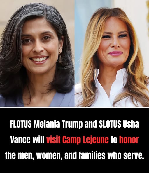 BREAKING: FLOTUS Melania Trump and SLOTUS Usha Vance are teaming up for a major visit to Camp Lejeune